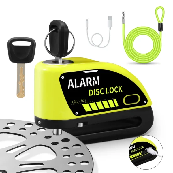 Trava Anti-furto para Moto - Disc Lock com Alarme + Brinde